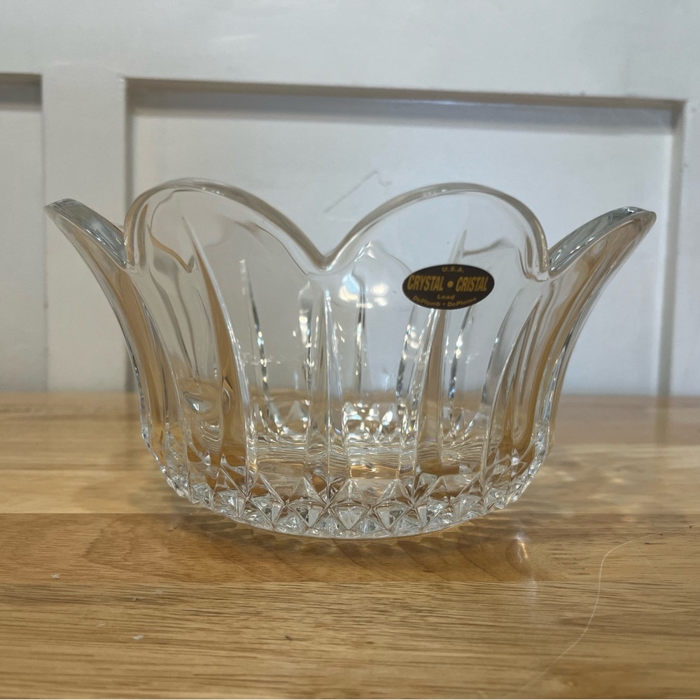 Lead CRYSTAL Bowl made in USA Vintage